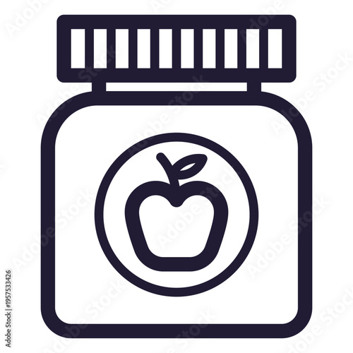 Baby food jar stroke icon
