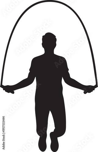 Silhouette of a person jumping rope illustrating exercise and physical activity