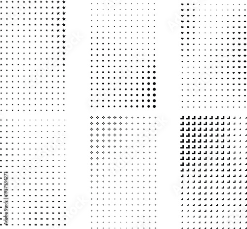 Abstract Dot Pattern Variations Graphic Design Elements.