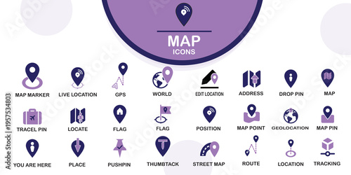 фотографія Map pin icon set