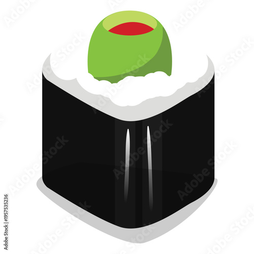 Stuffed olive sushi roll icon