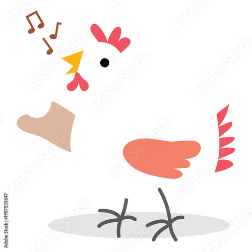 Singing chicken vector