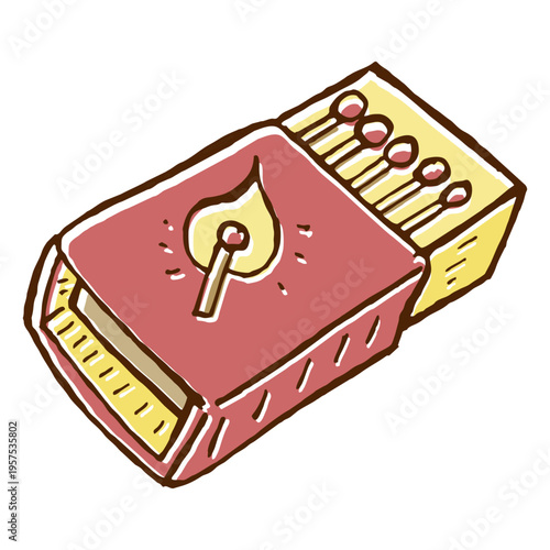 Hand drawn colored matchbox icon