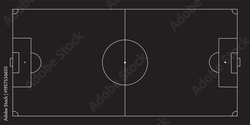 Black and white soccer field diagram football field 2