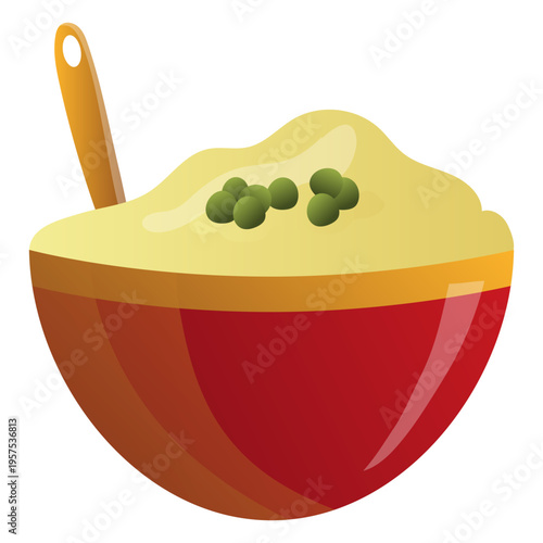 Mashed potatoes bowl illustration