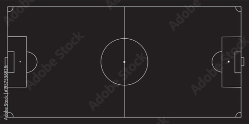 Black and white soccer field diagram football field 2