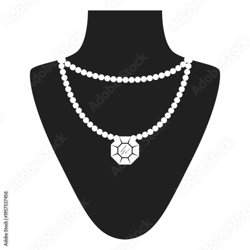 Double pearl necklace