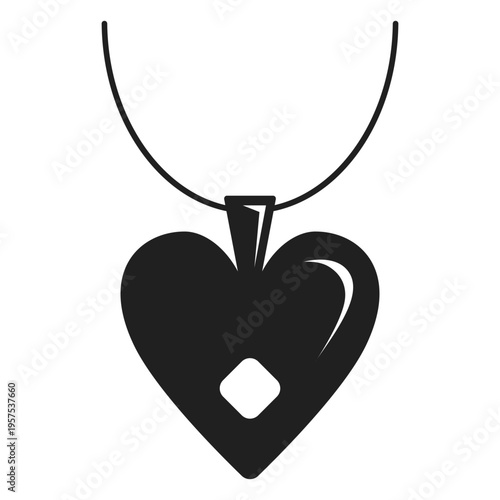 Heart pendant black icon