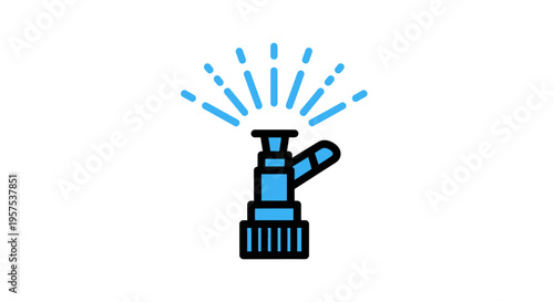 Blue Fire Extinguisher Icon Illustration.