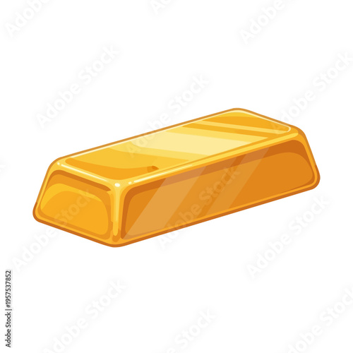 Golden Bar Illustration on White Background.