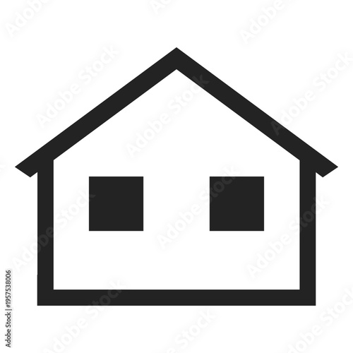 Simple bungalow home icon