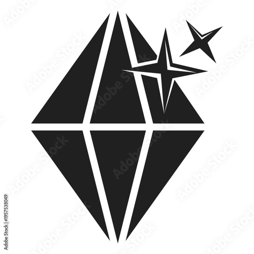 Sparkling diamond stone icon