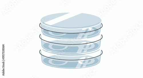 Stack of Petri Dishes with Cultures.