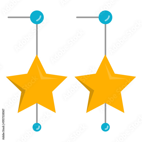Star drop dangle earrings vector
