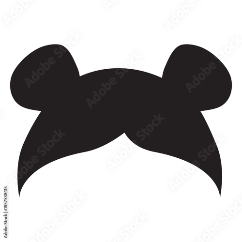 Double buns hair silhouette
