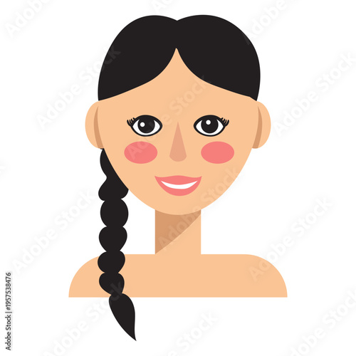 Fishtail hair woman avatar