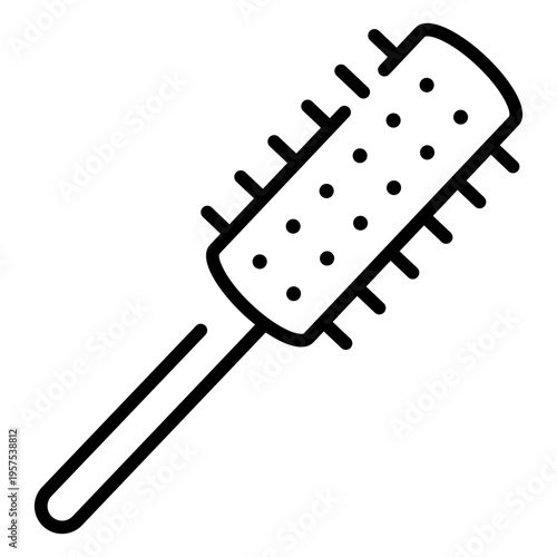 Round hair brush icon hair icon