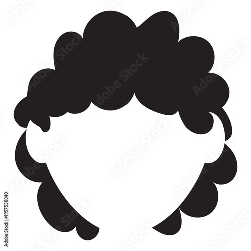 Short curly hair silhouette