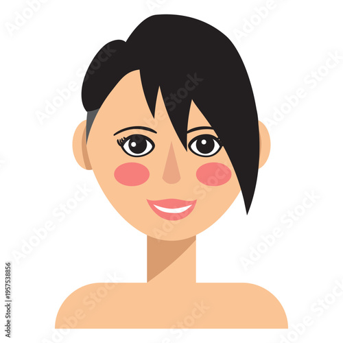 Short side swept hair woman