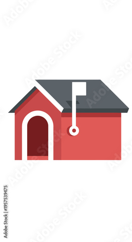 Red Dog House Iconic Simple Design.