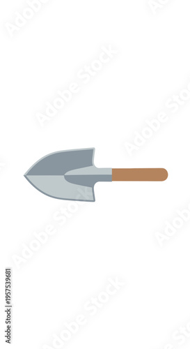 Silver Garden Hoe with Wooden Handle.