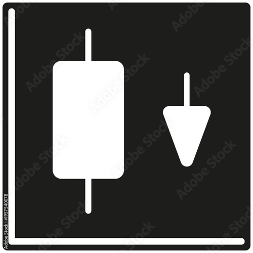 Sell Signal Icon Trading Signal Stock Market Candlestick Line Icon