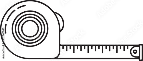 Black and white of a tape measure measuring tape ruler measurement tool