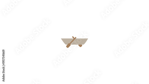 Flat vector rowboat icon with oar, editable AI format for web and infographic