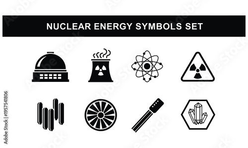 Nuclear Energy Symbols Graphic Design Element