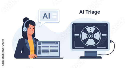 AI Triage System for Customer Service and Support. Artificial Intelligence Assistant Enhancing Call Center Efficiency and Digital Transformation.