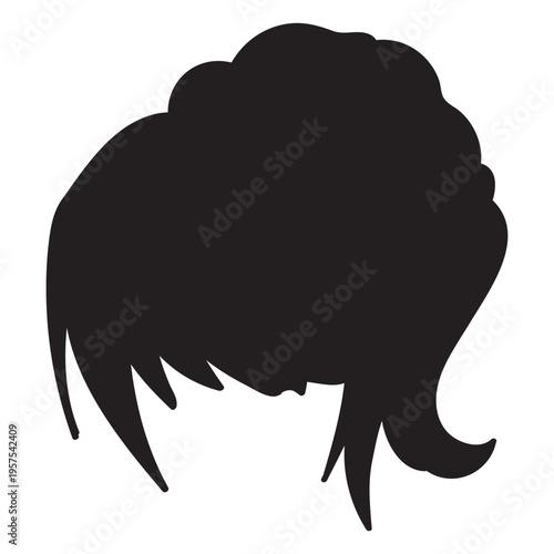 Woman ponytail hair flat