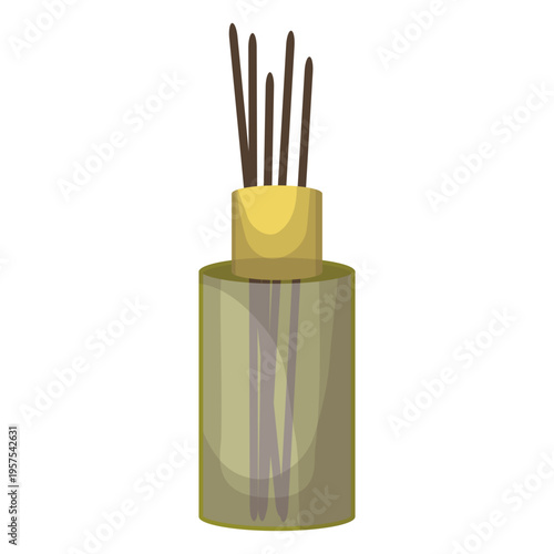 Incense stick bottle aroma illustration