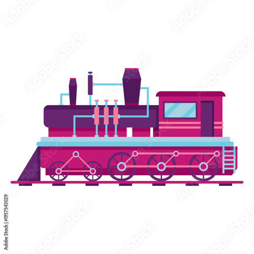 Steam locomotive train pilot illustration