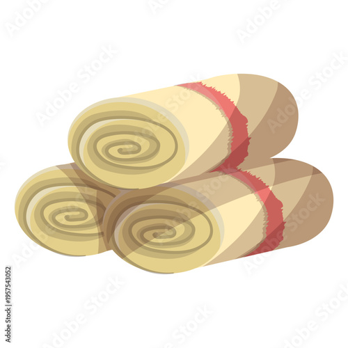 Towel mat roll illustration