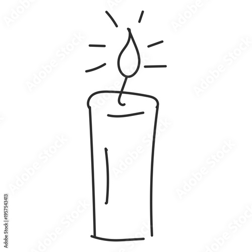 Candle light sketch stroke