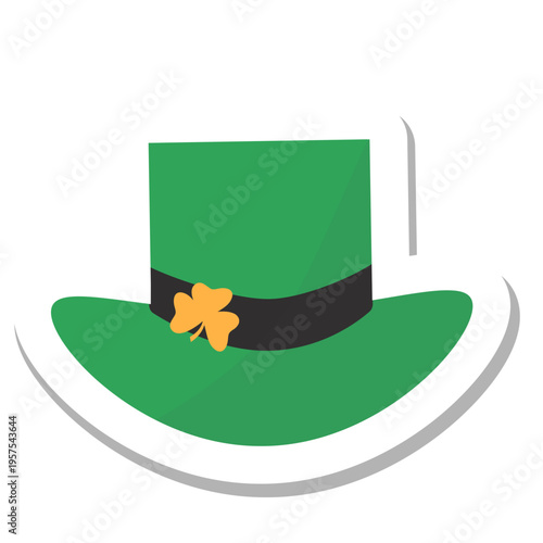 Hat clover sticker