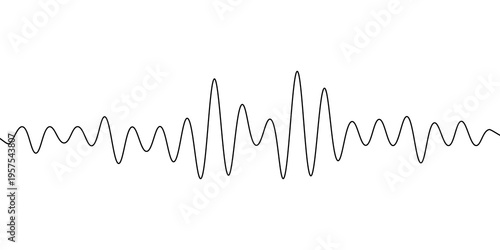 Εκτύπωση καμβά Continuous one line sound wave music audio icon art voice hand