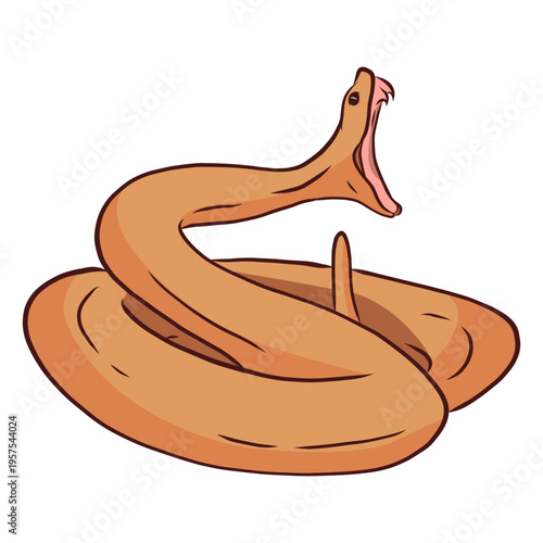 Snake mouth tooth twisting illustration