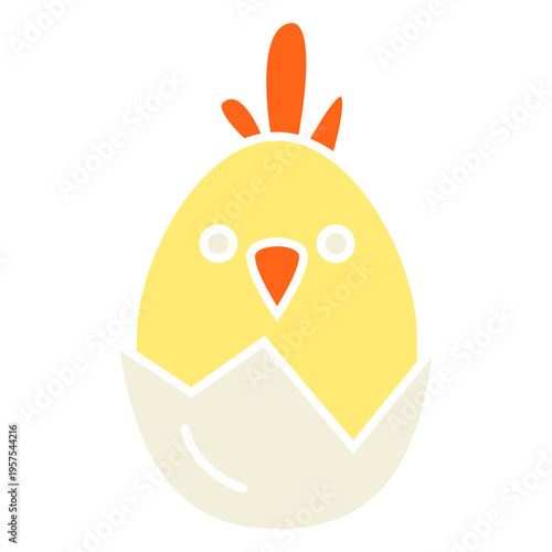 Easter hatched yellow chick vector