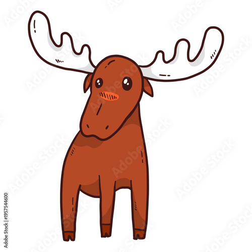 Cute moose elk antler flat