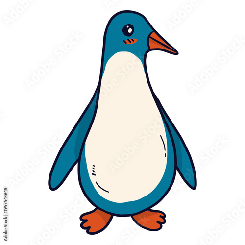 Cute penguin wing beak flat