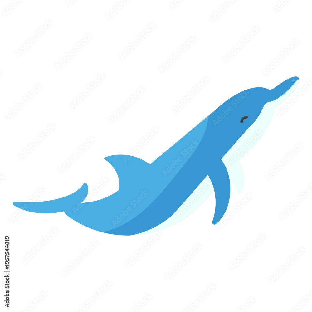 Fototapeta premium Dolphin flipper tail flat