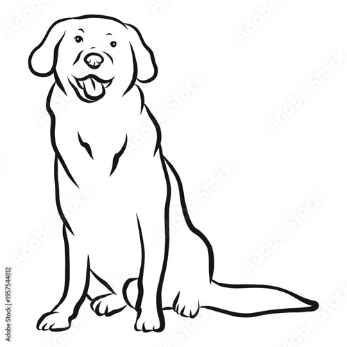 Dog ear tail tongue sketch