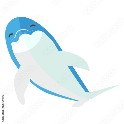 Dolphin tail flipper swimming flat