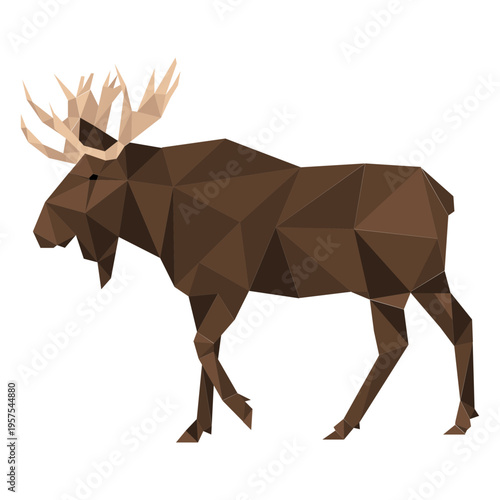 Elk antler moose hoof low poly