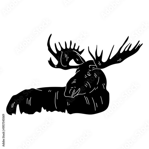 Moose elk hoof antler silhouette