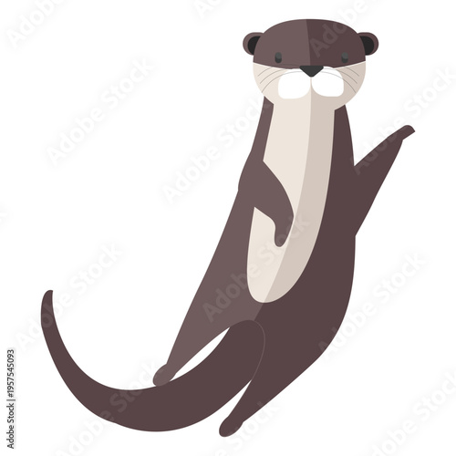 Otter muzzle tail flat