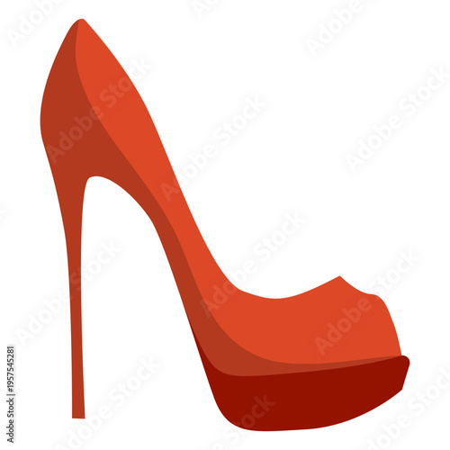 Spike heel stiletto heel shoe flat