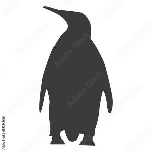 Penguin beak wing fat tail silhouette