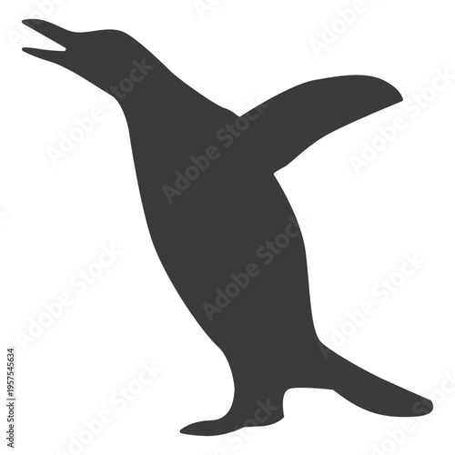 Penguin wing beak silhouette